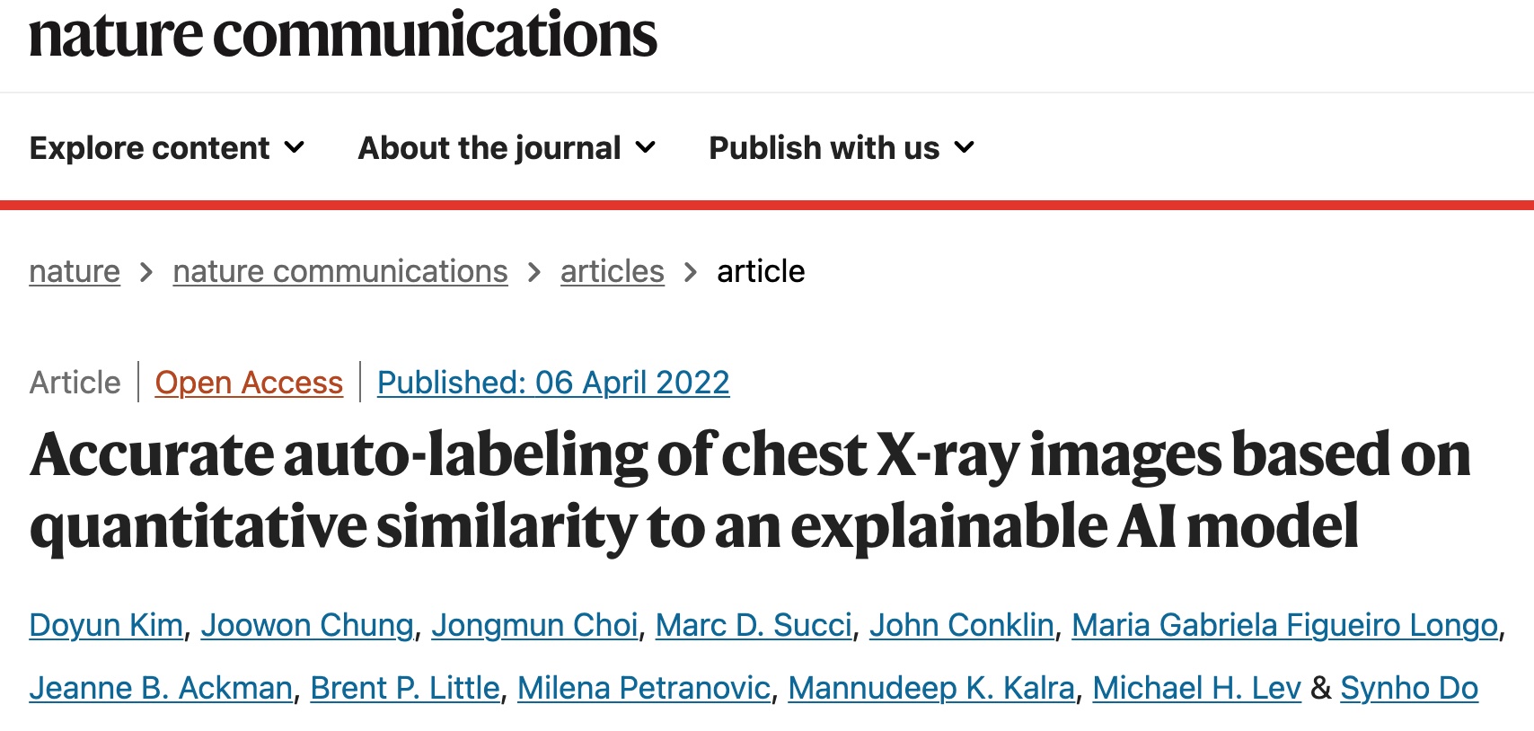 Accurate auto-labeling of chest X-ray images based on quantitative  similarity to an explainable AI model - Lab of Medical Imaging and  Computation